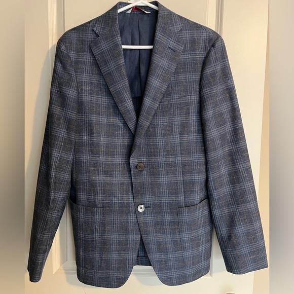 Samuelson Michael 2 Blue Wool~Silk~Linen Blazer Size 38 R - Picture 1 of 6